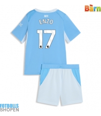 Billiga Manchester City Enzo Fernandez #17 Hemmatröja Barn 2026-27 Kortärmad (+ Korta byxor)
